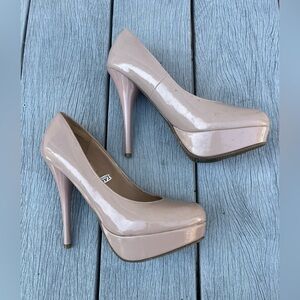 Tan stilleto heels